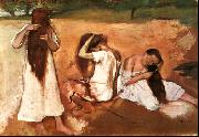 Three Women Combing their Hair Edgar Degas